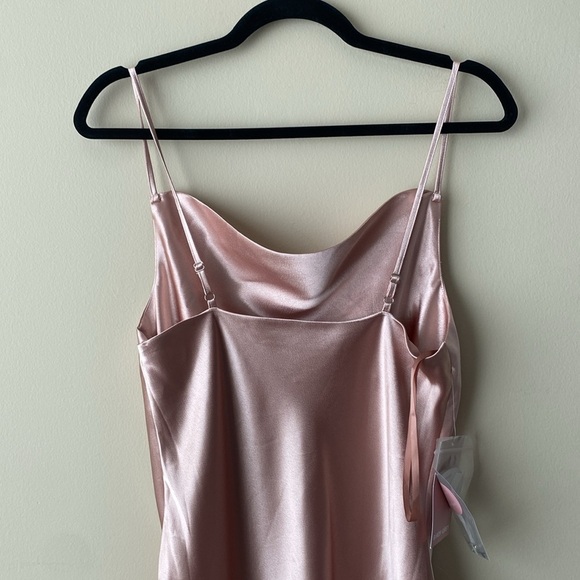 Birdy Grey Rose Gold Shiny Satin Lisa Midi Dress Bridesmaid Dress Size Small - Picture 7 of 11